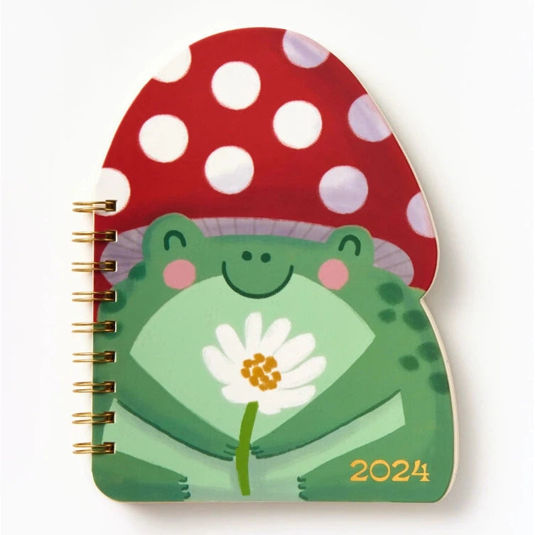 Paper Source 2024 Animal Die Cut Frog Mushroom Planner