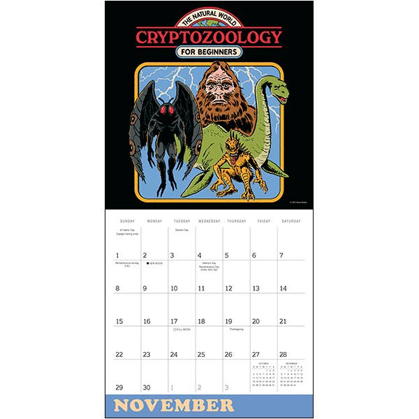 2026 Twisted Nostalgia Wall Calendar | Spooky Retro-inspired Calendar Poster | 12'' x 12''