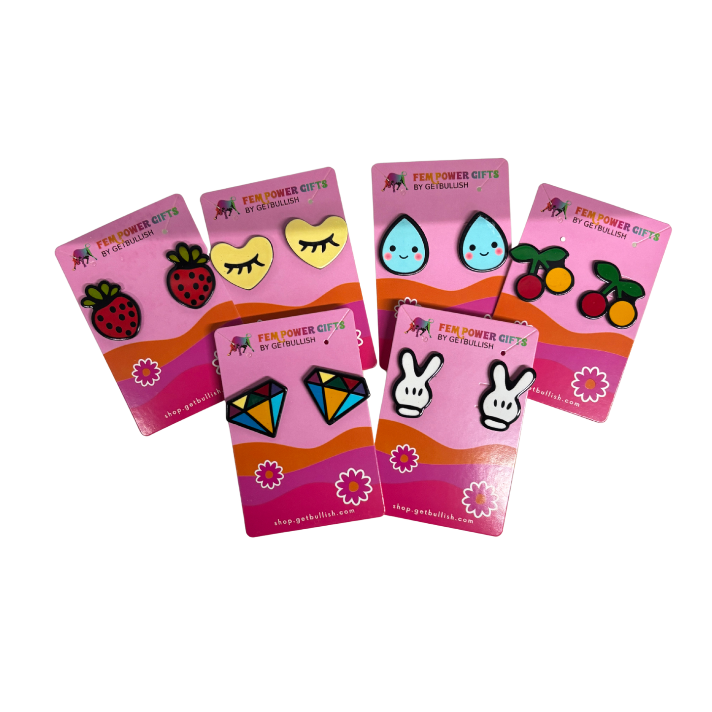 Pop Art High Gloss Statement Stud Earrings | 10 Designs to Choose From