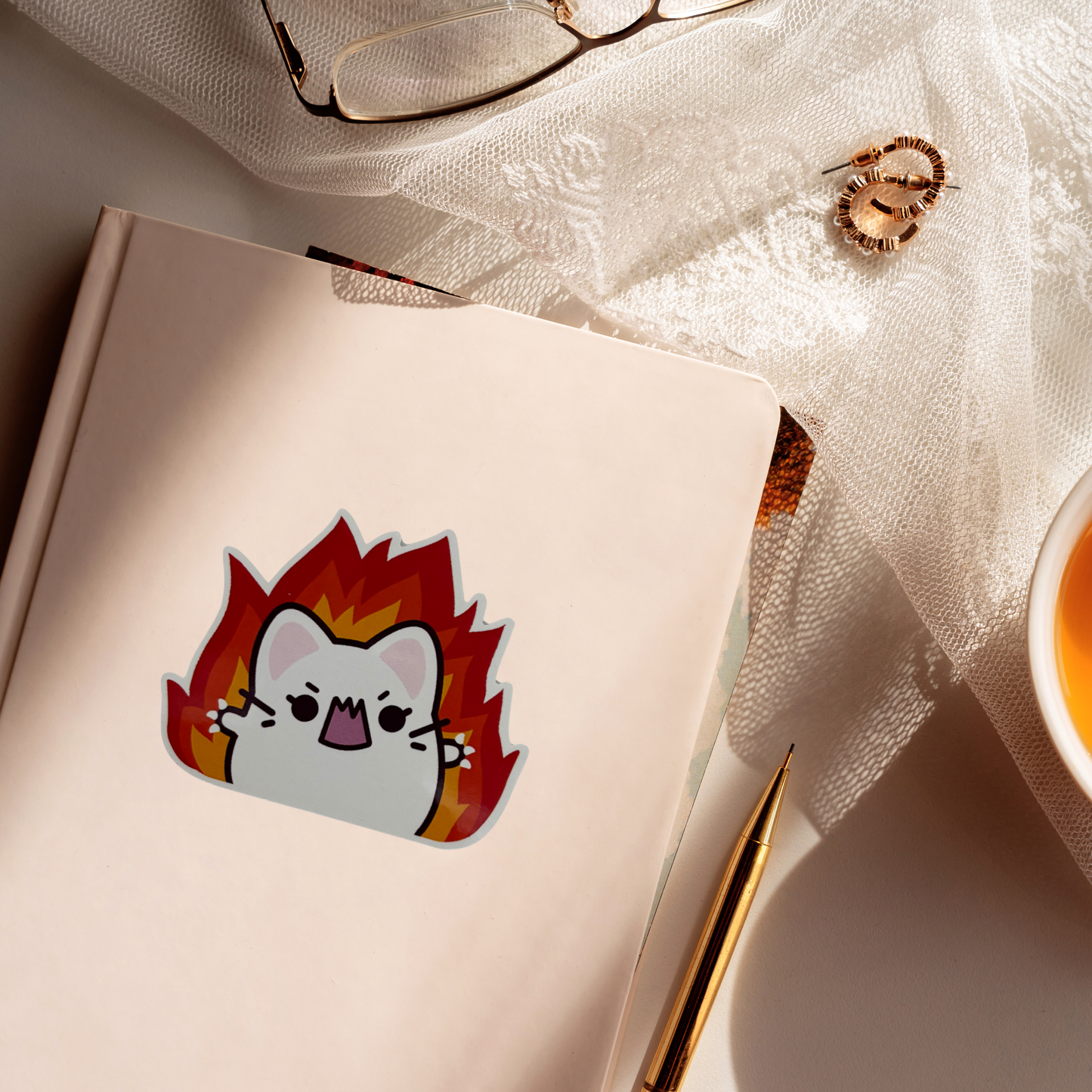 Hey You Guys Everything's on Fire! Vinyl Sticker | Funny Relatable Critter