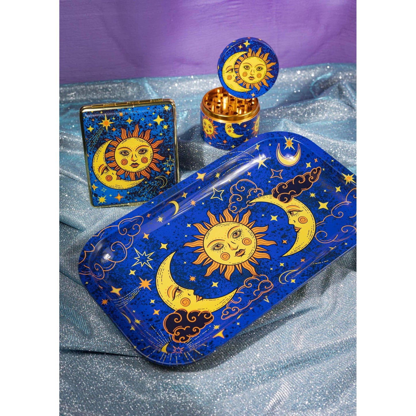 90's Celestial Rolling Tray | Large Retro Catchall Trinket Server Tray | 10.5" x 6.25"