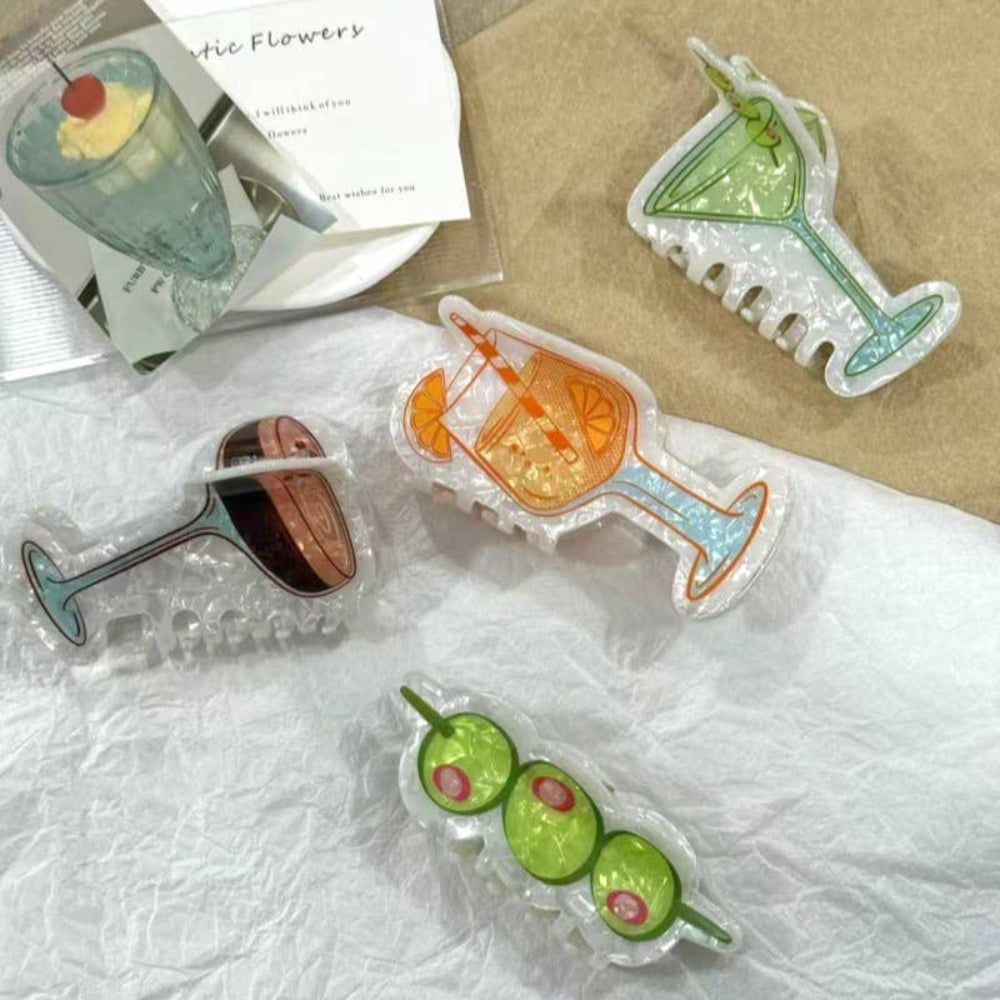 Martini Olive Acrylic Hair Claw Clip-SoapElenGlen-The Bullish Store