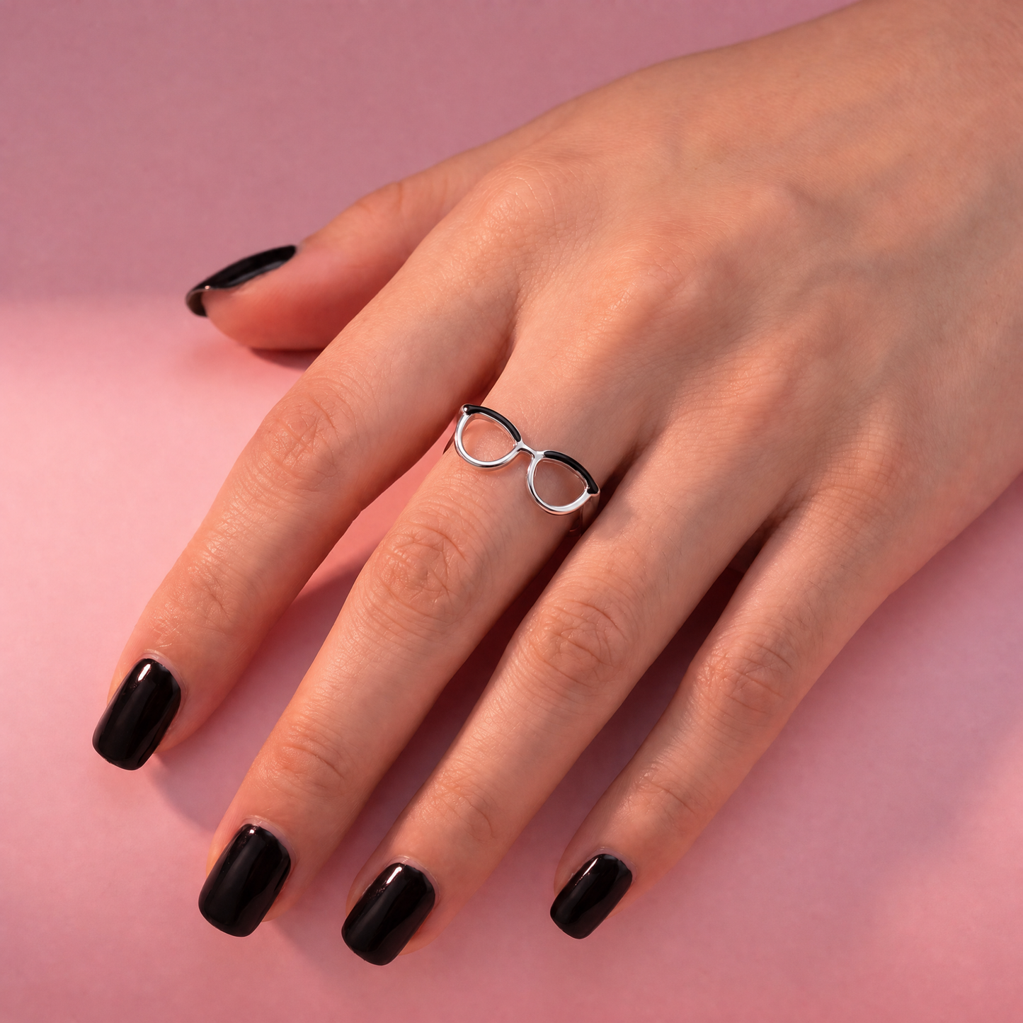 Adjustable Eyeglasses Ring | Miniature Glasses Frame Ring | One Size