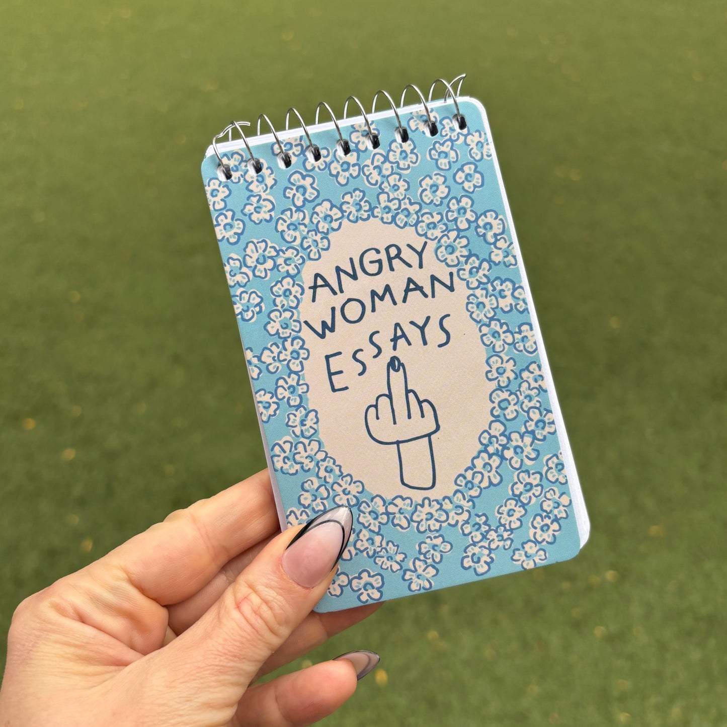 Angry Woman Essays Spiral Notepad | 5" x 3" | BlueQ at GetBullish