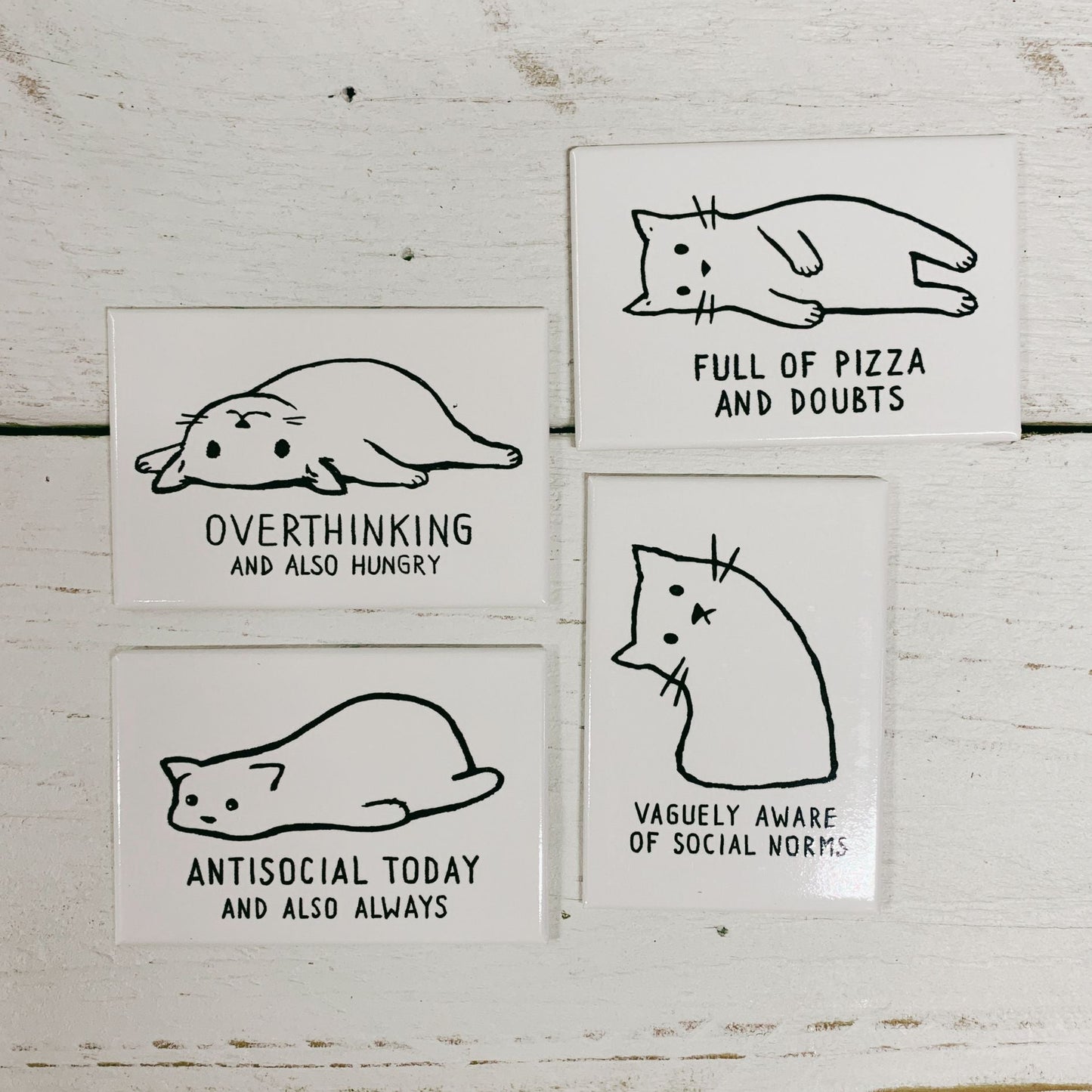 Antisocial Today and Also Always Cute Cat Rectangular Magnet | Fridge Magnetic Surface Decor | 3" x 2"