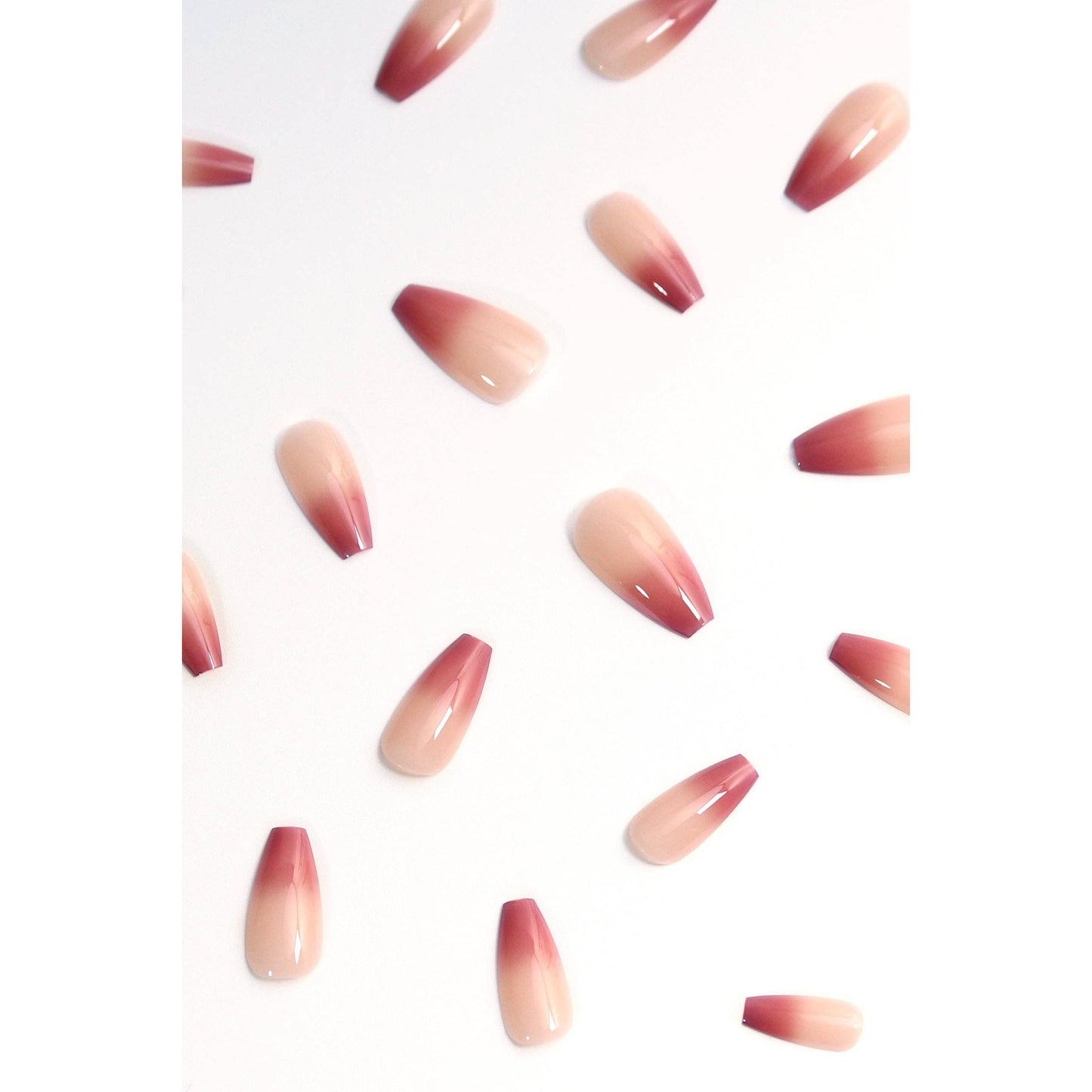 Apple Cider Press-On Nails | Cream to Amber Gradient, Glossy & Reusable