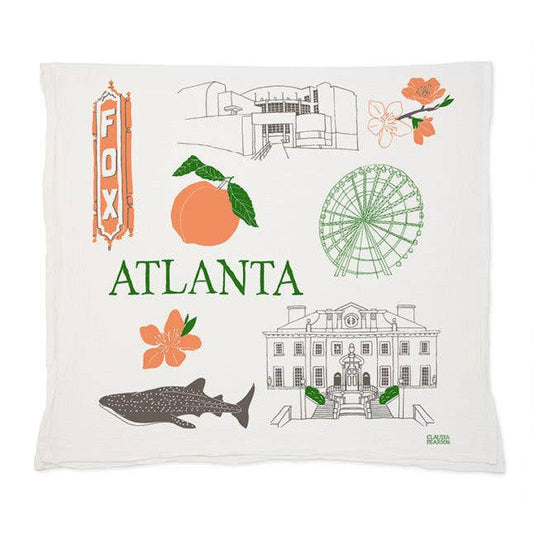 Atlanta Artist-Drawn Thirsty Flour Sack Cotton Tea Towel