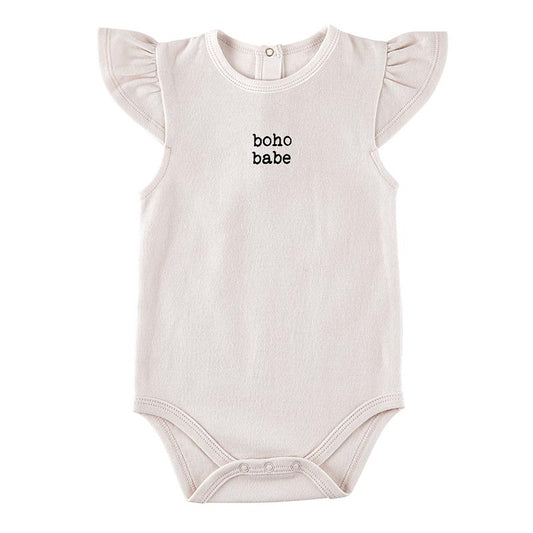 Baby Gift "Boho Babe" Ruffle Sleeve Snapshirt | Baby Bodysuit | Size 6-12 Months