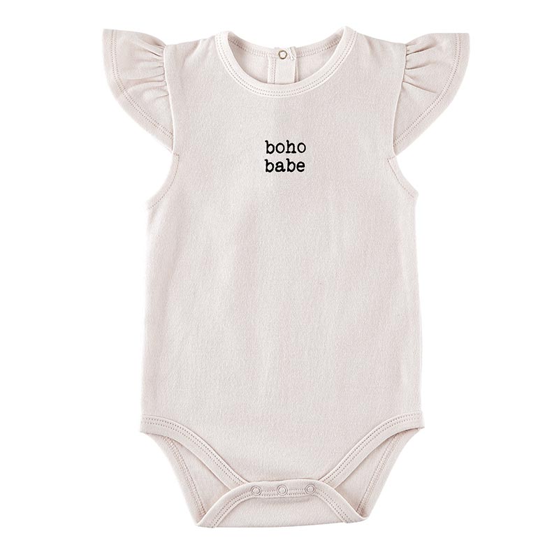 Baby Gift "Boho Babe" Ruffle Sleeve Snapshirt | Baby Infant Bodysuit | Size 6-12 Months