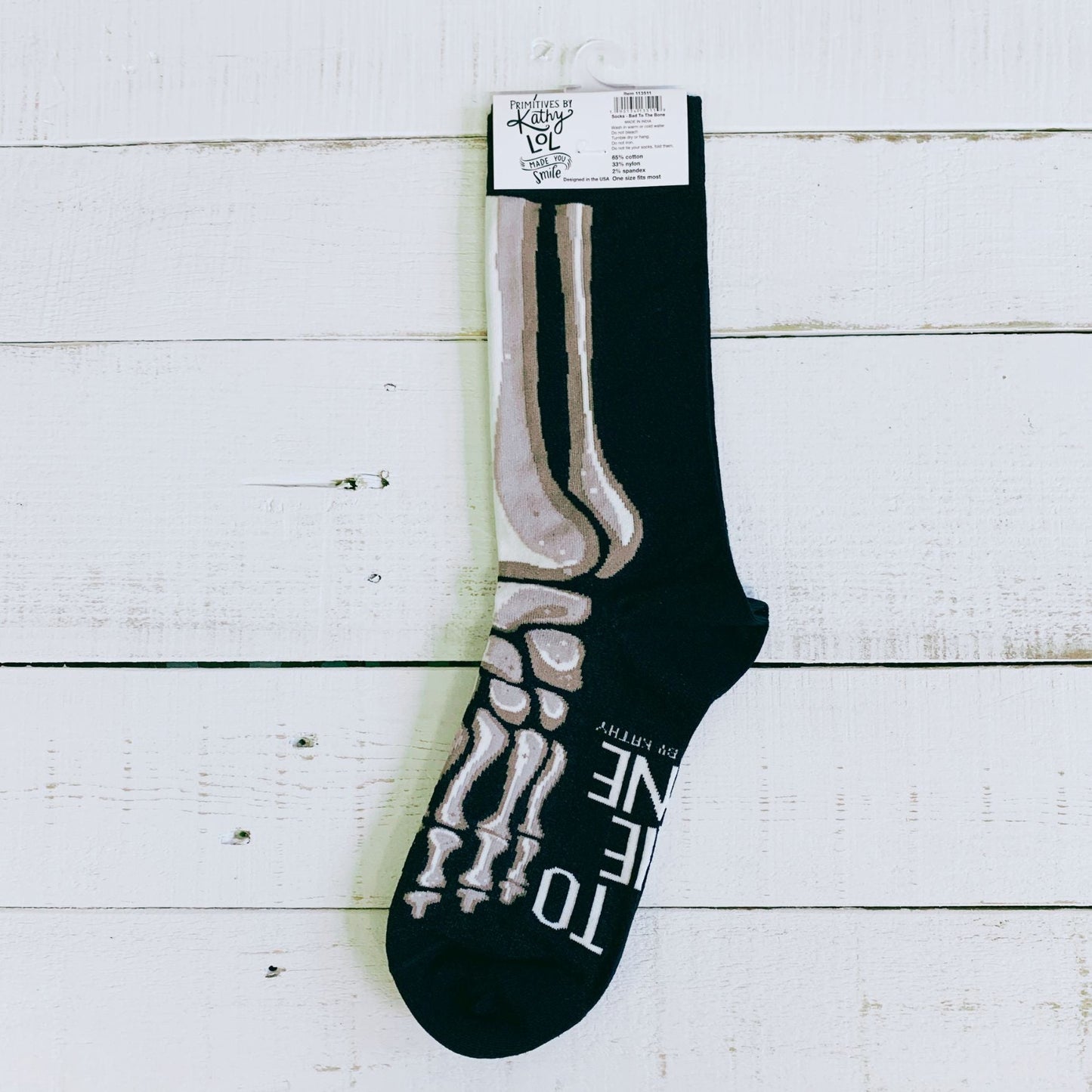 Bad To The Bone Socks in Skeleton Leg Designs | Fun Halloween Themed Novelty Socks