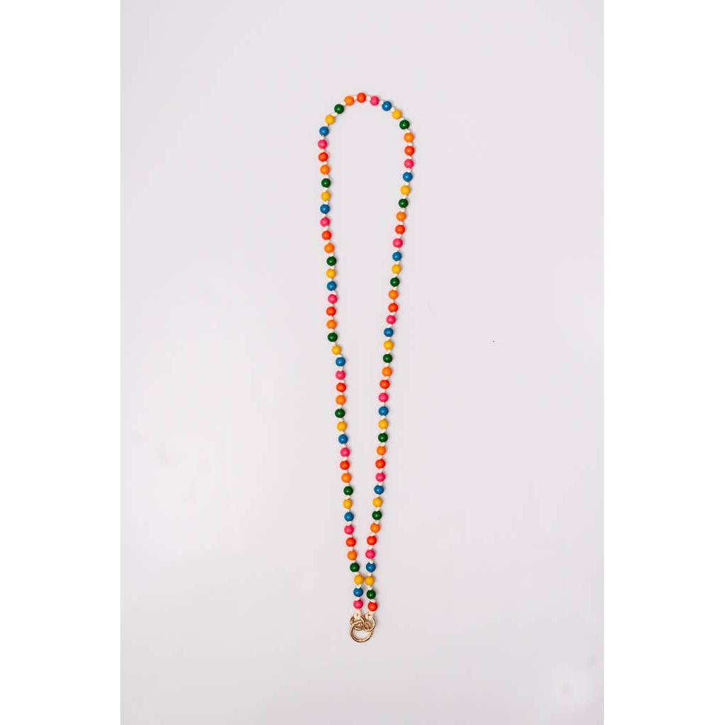Ban.do Rainbow Wooden Beads Crossbody Phone Lanyard | Pride Smart Phone Accessories | 50"