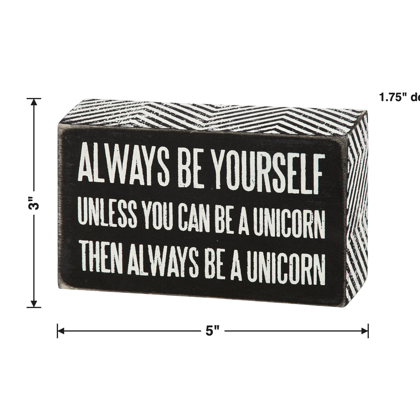 Be A Unicorn Box Sign size chart