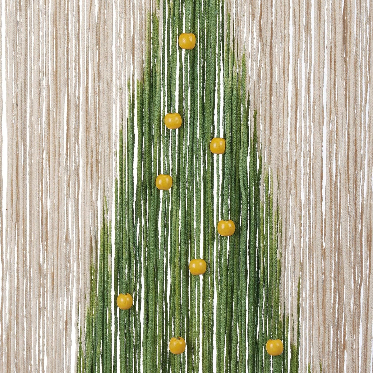 Beaded Tree Boho Christmas Wall Hanging | Cotton Fringe Tapestry with Wooden Beads-Primitives by Kathy-The Bullish Store