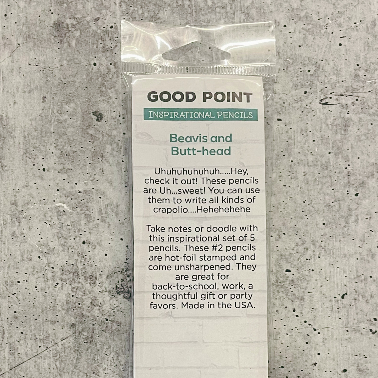 Beavis and Butthead Quote Pencils | Unsharpened Wooden Pencils With Wordings | 8“ x 2.5"