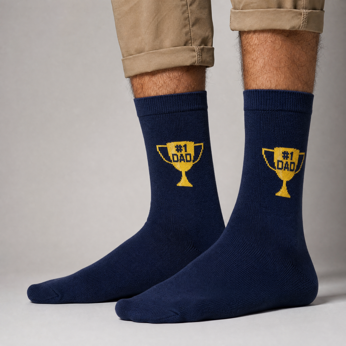Best Dad Ever #1 Dad Trophy Crew Socks | 3D Packaged-Living Royal-The Bullish Store