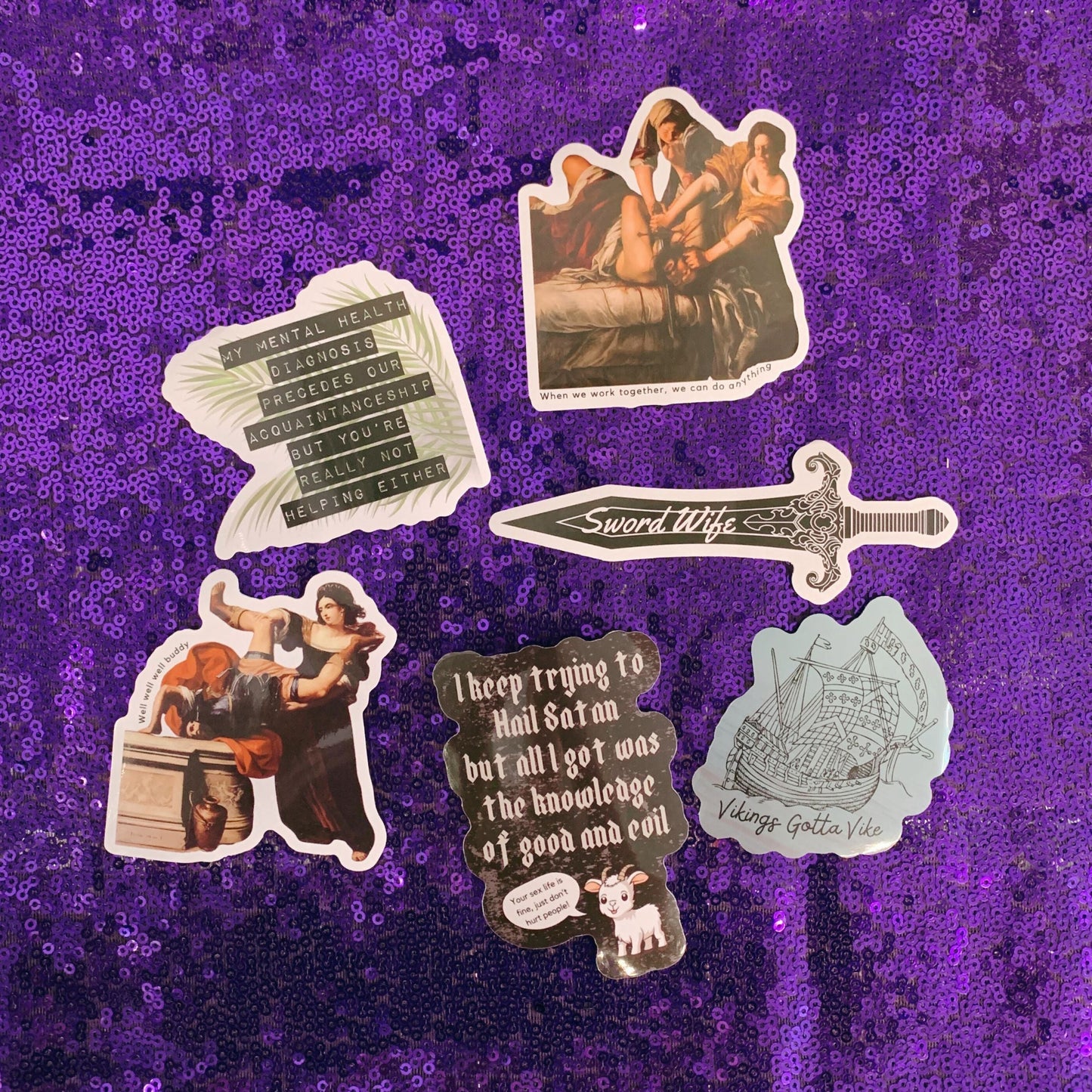 Besties Doing a Nice Beheading! Judith Slaying Holofernes Sticker | Vinyl Die Cut Decal Artemisia Gentileschi Painting