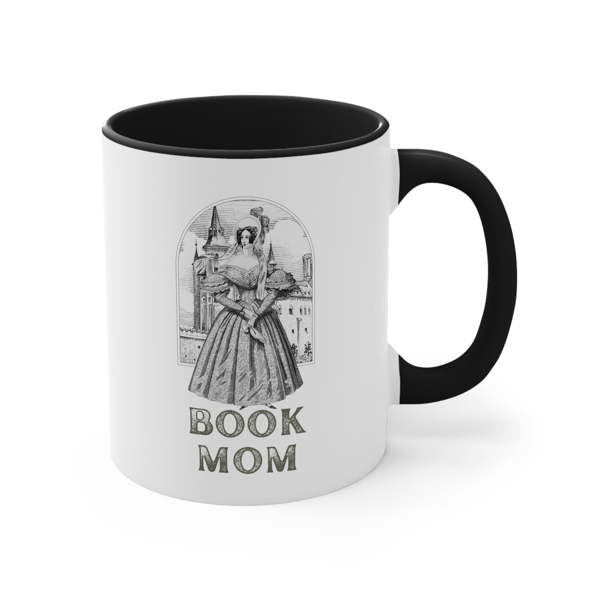 Book Mom Accent Coffee Mug, 11oz | Mothers Day Bibliophile Book Lovers
