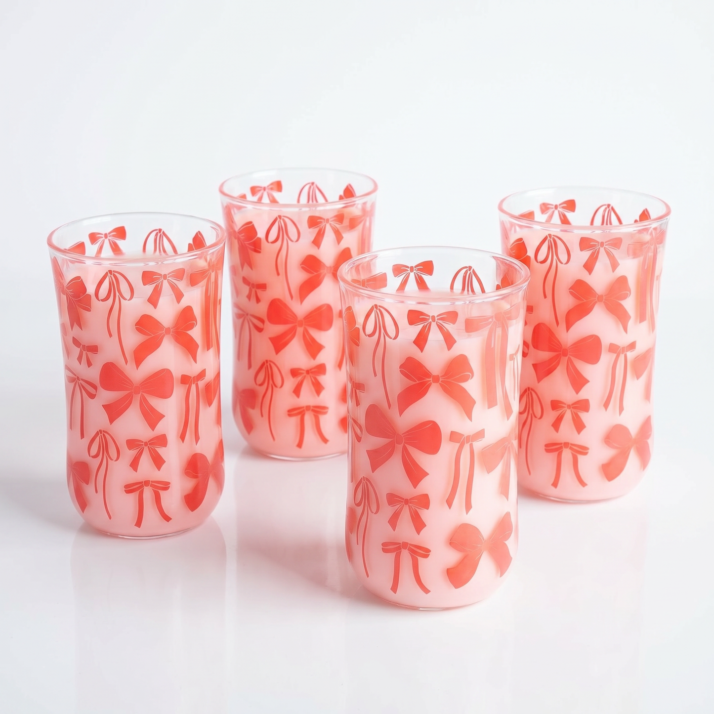 Bow Drinking Glass | Pink Ribbon Glassware | 16oz