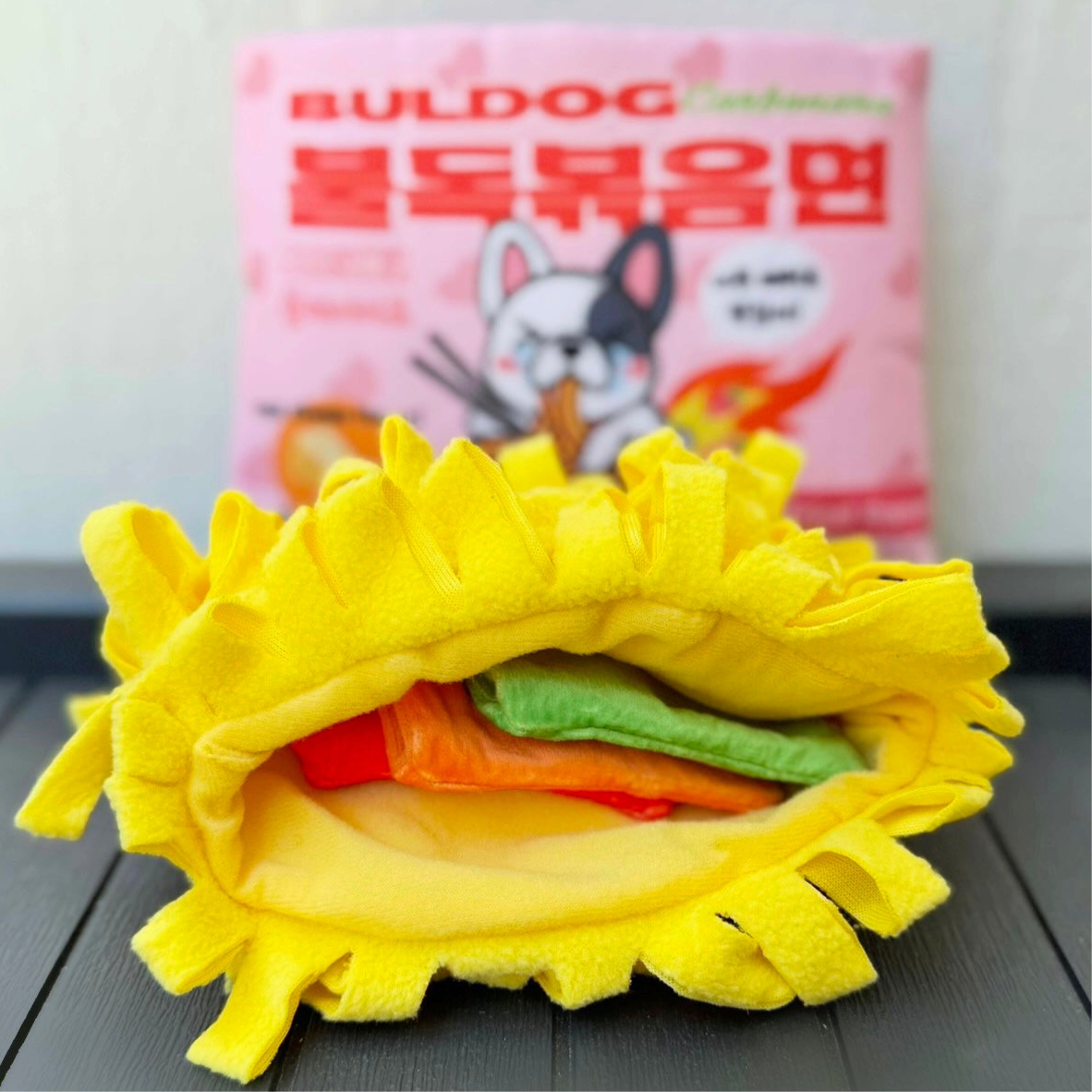 Bul-dog Ramen Noodles Dog Toy with 3 Attached "Seasoning Packets"-Blushiez-The Bullish Store