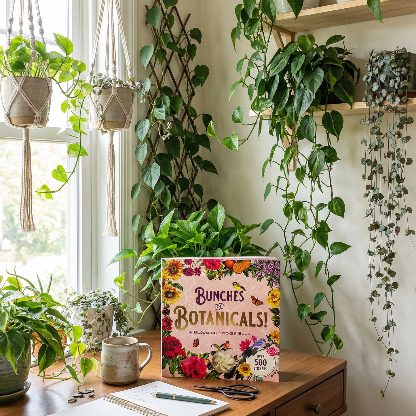 Bunches of Botanicals Decorative Stickers | A Blooming Sticker Book | Over 500 Decals