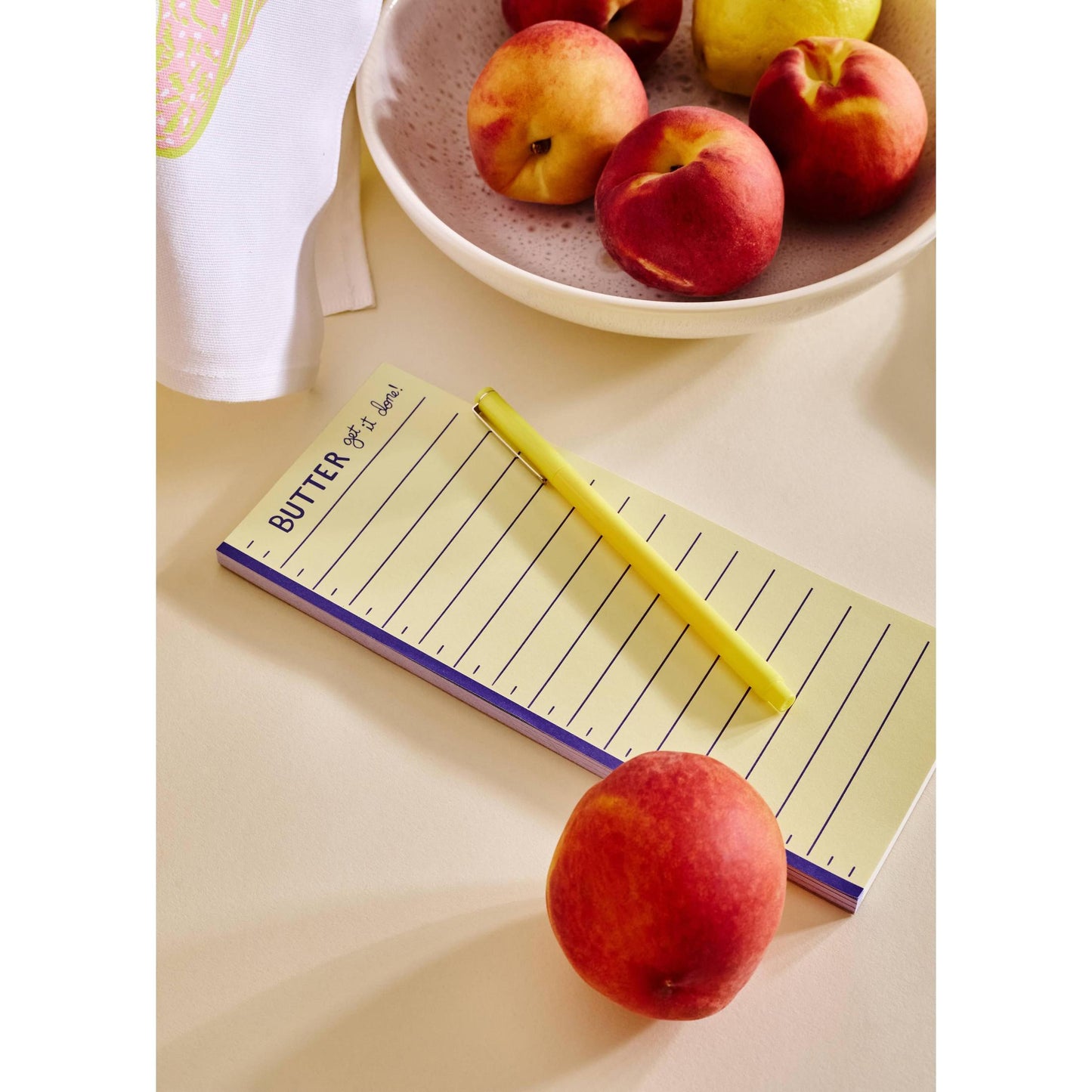 Butter Get It Done Notepad | Butter Themed Cute Yellow Lined List Pad