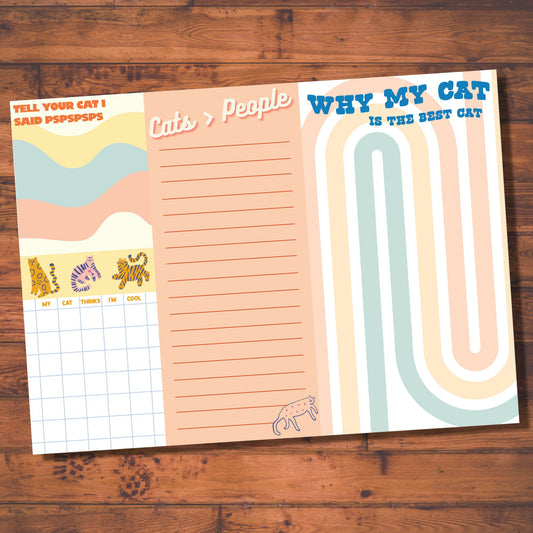 Cat Lovers Notepad Set | Sticky Note and Tear-away Notepad Set | Giftable Stationery Set