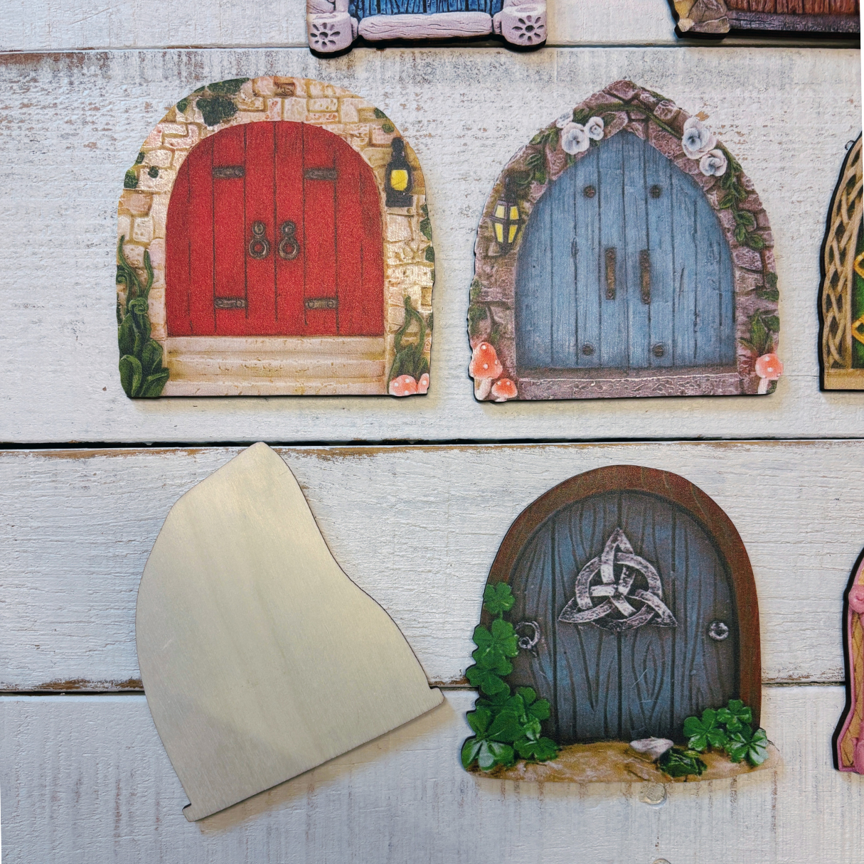 Red Stone Mini Fairy Door | 4" Tall Faux Faerie Elf Door Outdoor Garden Decor