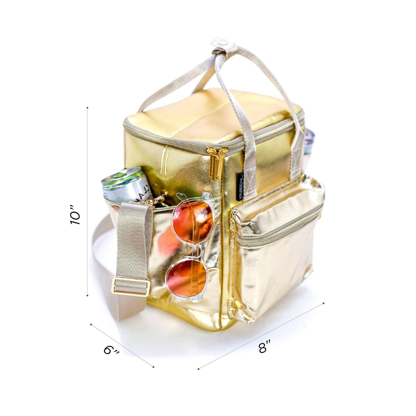 Chillout StanCan 12 Pack Fashion Cooler Bag in Gold | Picnic Chiller Bag