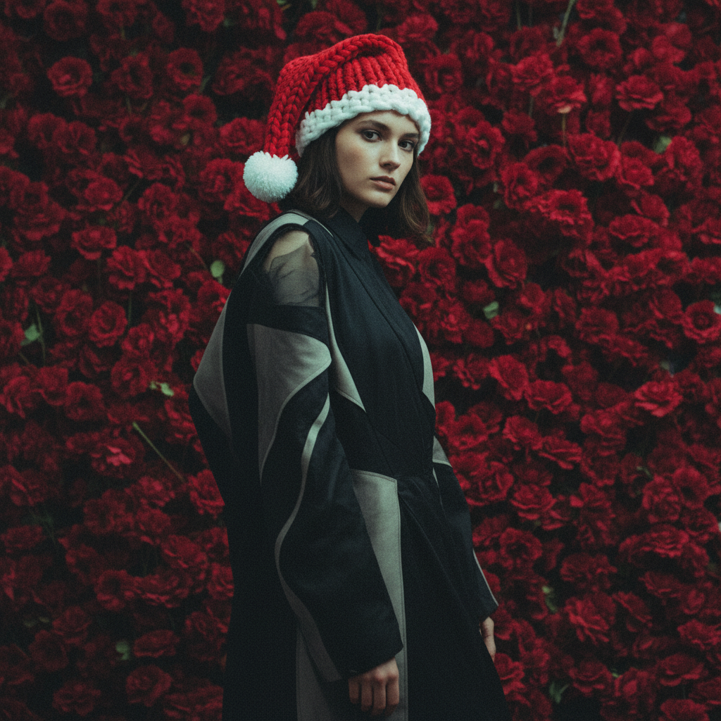 Chunky Knit Women's Santa Hat | Jumbo Yarn Holiday Beanie