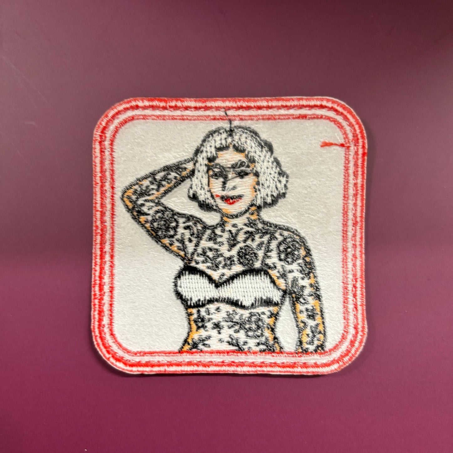 Circus Tattooed Lady Patch | Vintage Inspired Embroidered Iron-On Sideshow Patch
