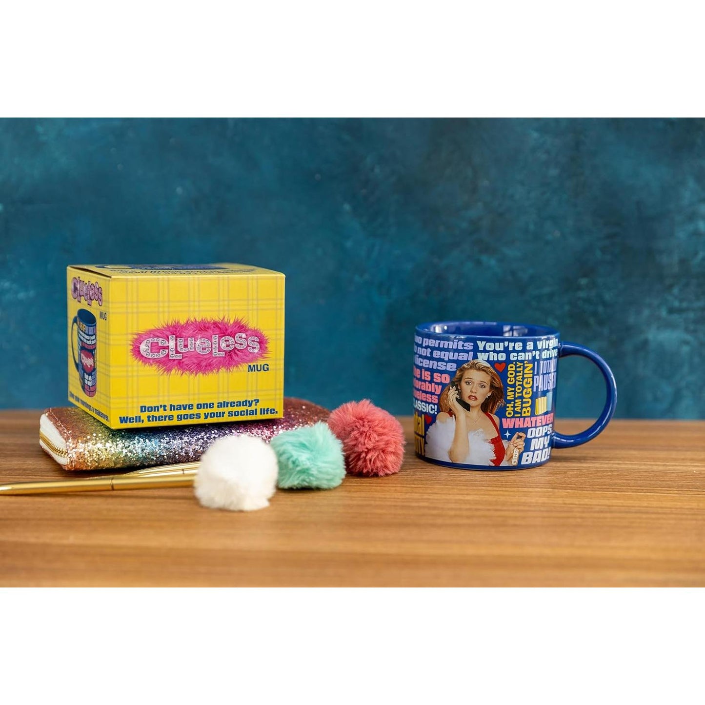 Clueless Mug in Colorful Gift Box | Ceramic Coffee Tea Cup | 14 oz