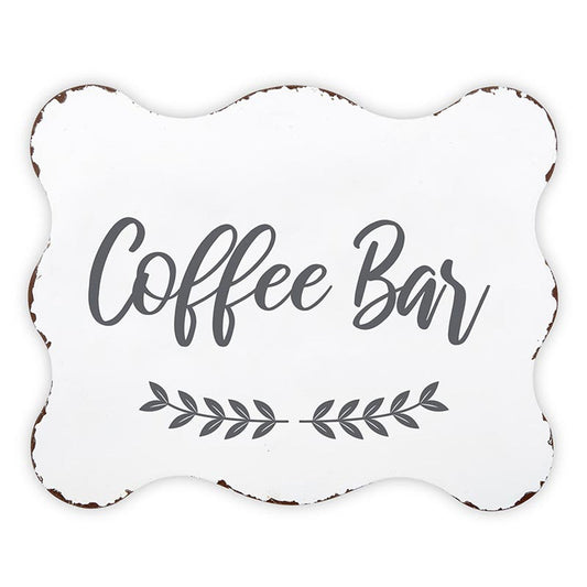 Coffee Bar Sign | Rustic Metal Sign Decor | Decorative Tabletop Display | 10" x 8"