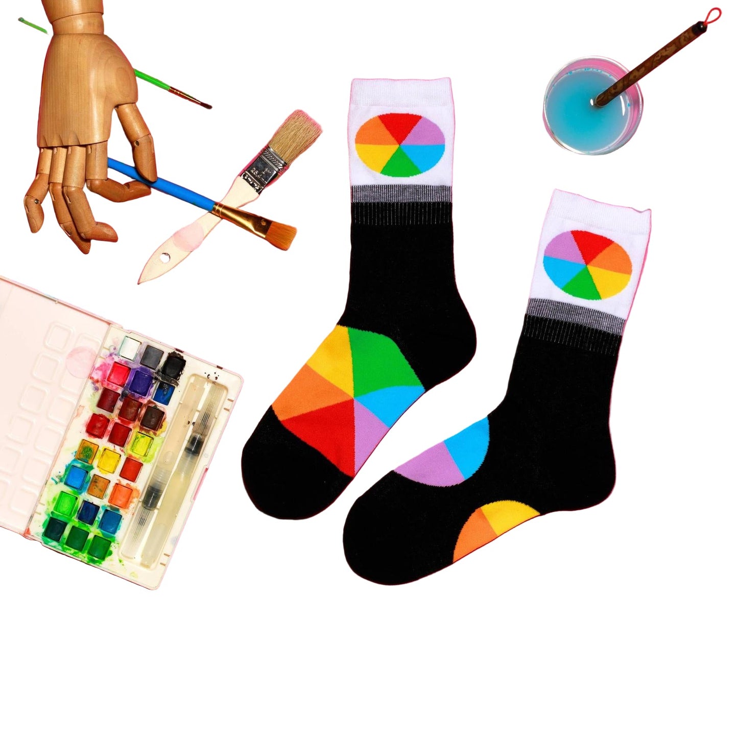 Color Wheel Men's Crew Socks | Artsy Designer Gift