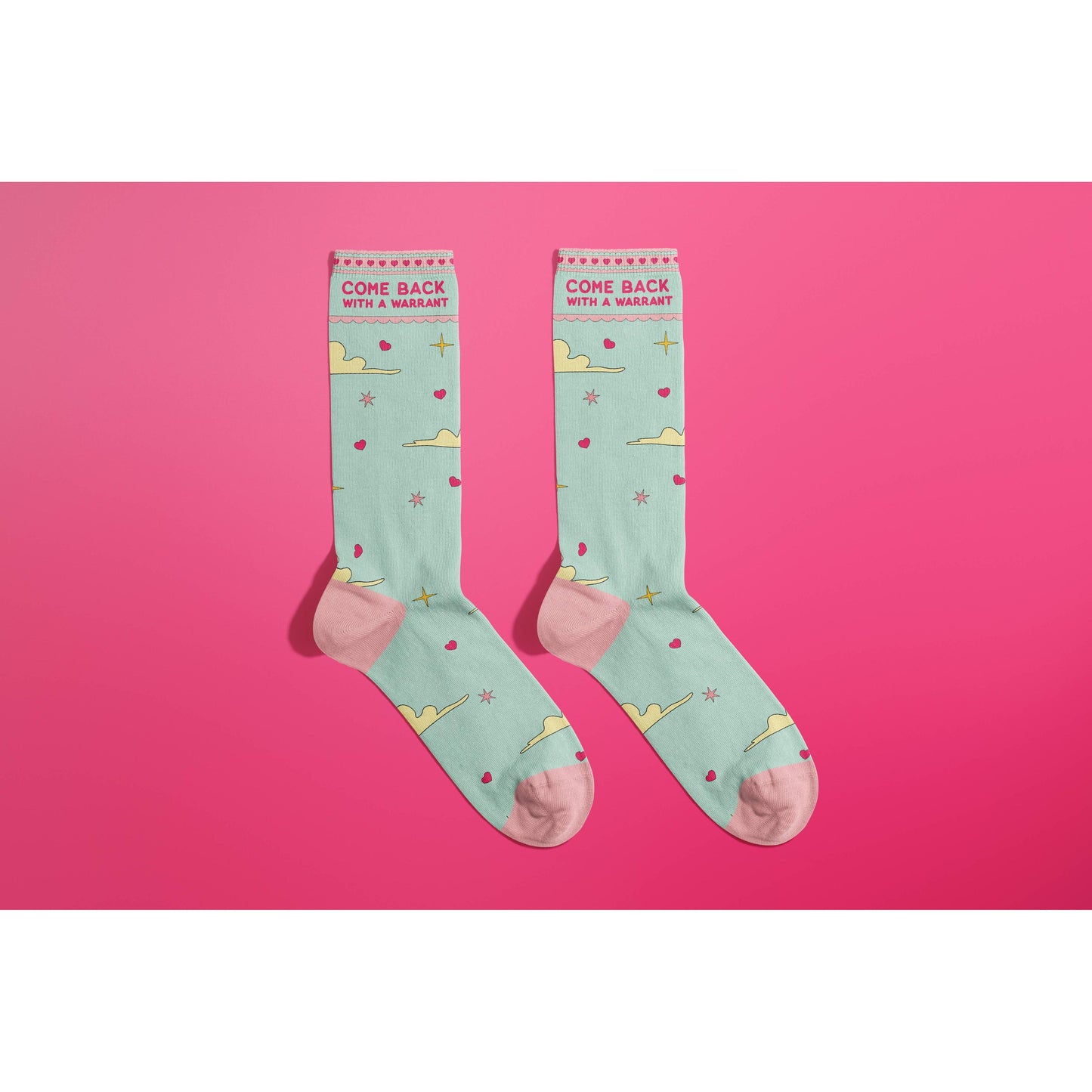 Come Back With A Warrant Women's Crew Socks | Novelty Funny Sock