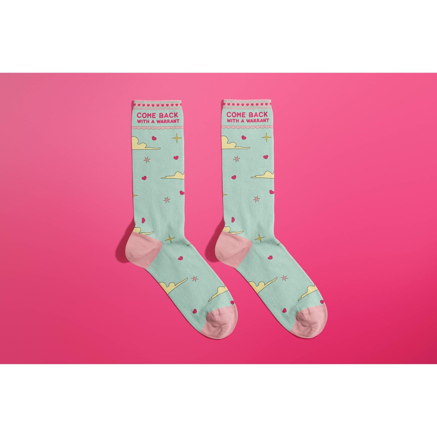 Come Back With A Warrant Women's Crew Socks | Novelty Funny Sock