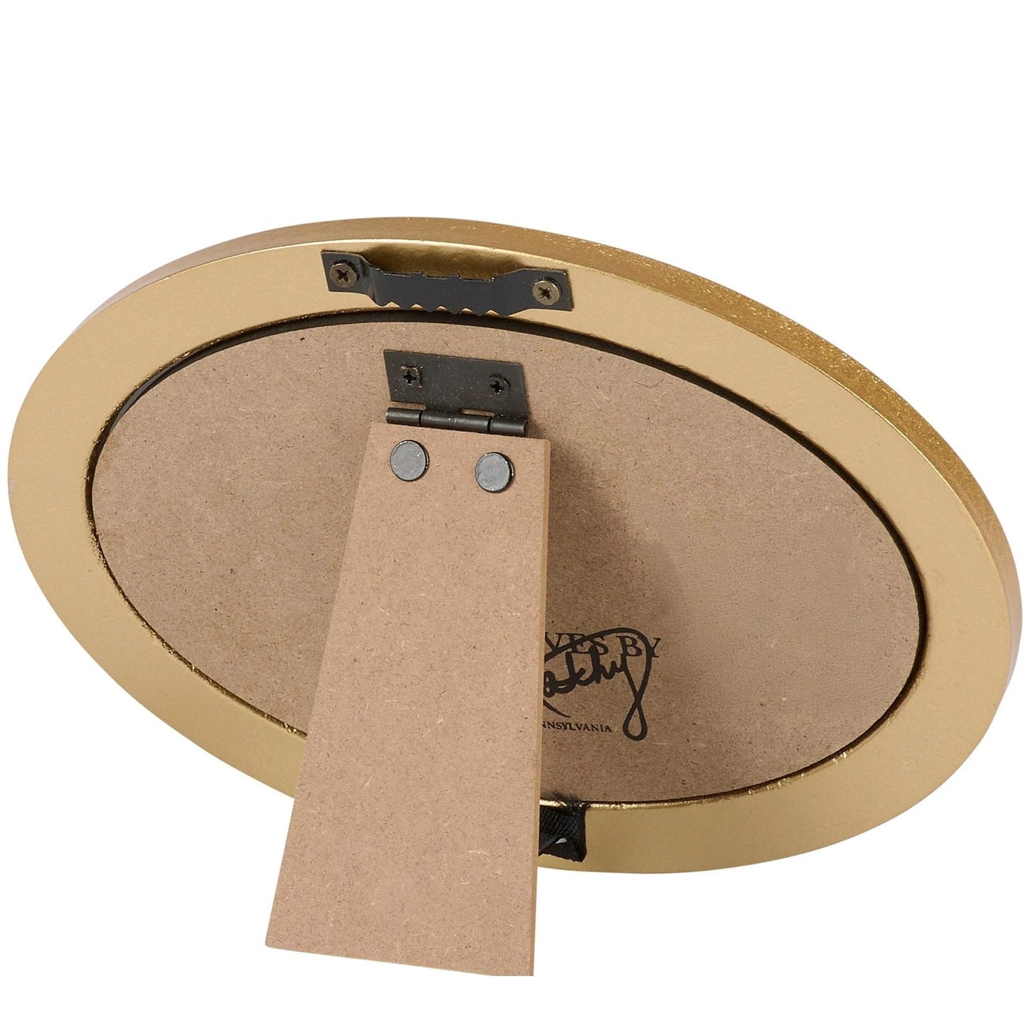 Cottage Farm Framed Art | Vintage Style Oval Shaped Desk Room Home Decor | 7.25" x 5"