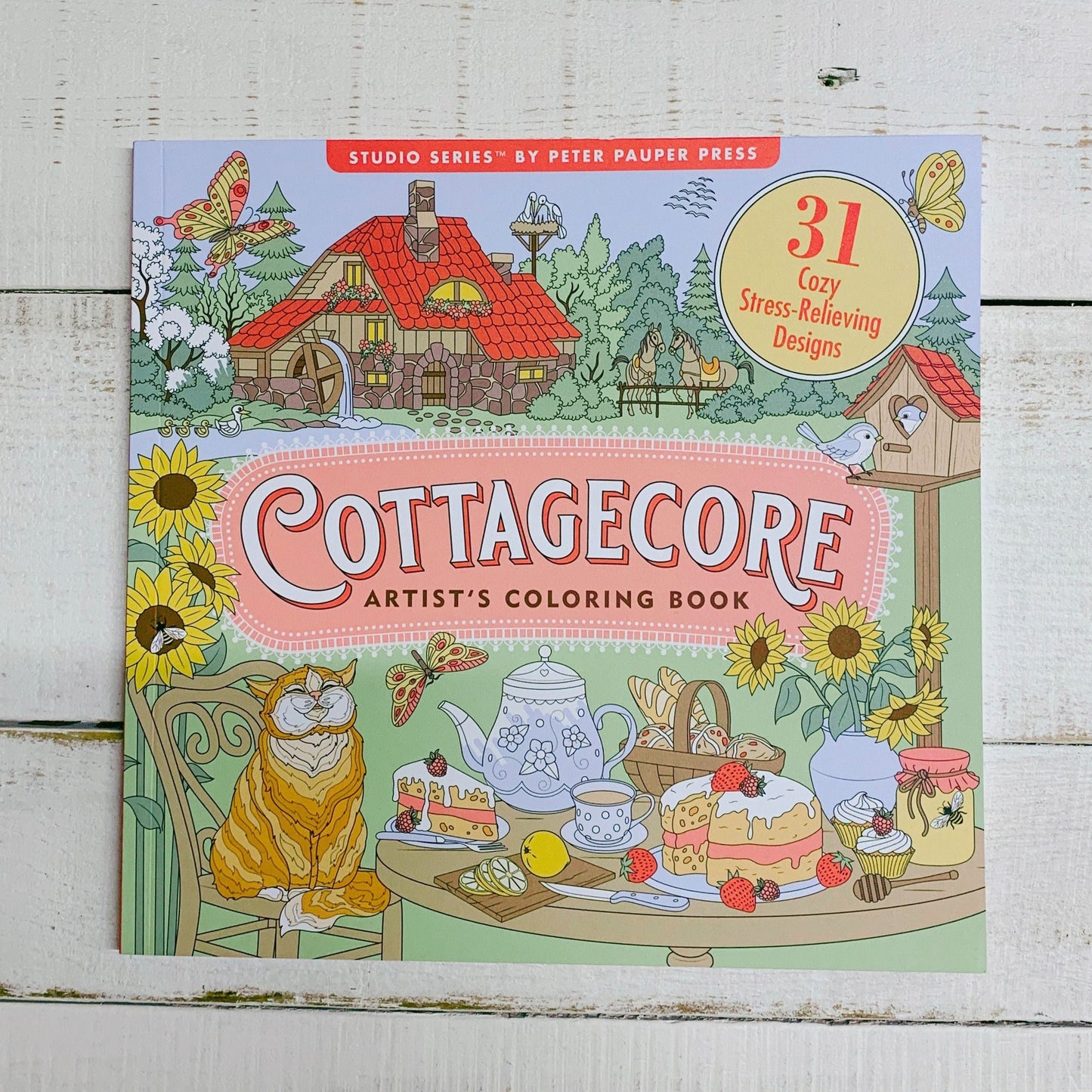Cottagecore Adult Coloring Book | 31 Cozy Farmhouse Designs