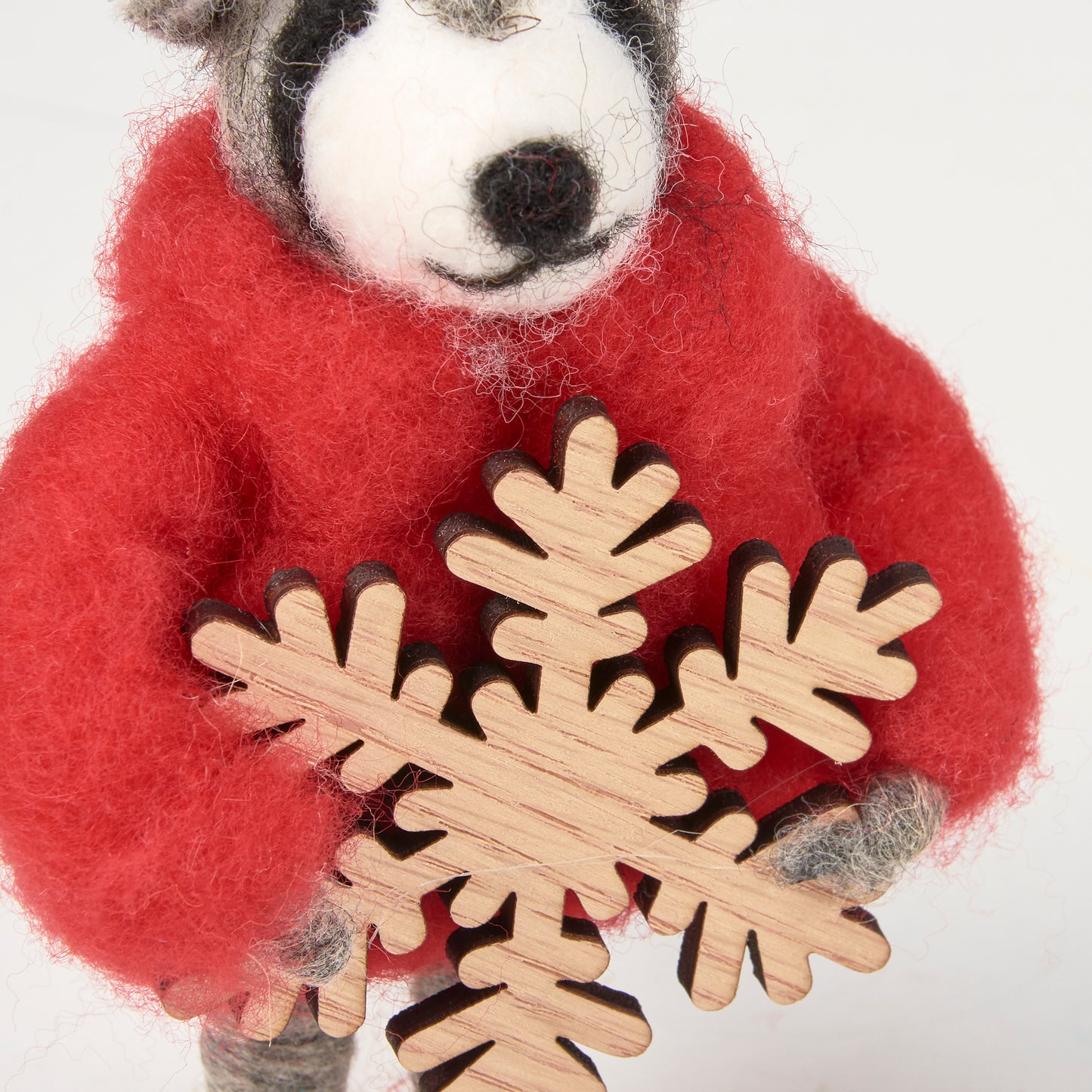 Cozy Sweater Raccoon Critter Holiday Ornament | Decorative Felt Christmas Decor