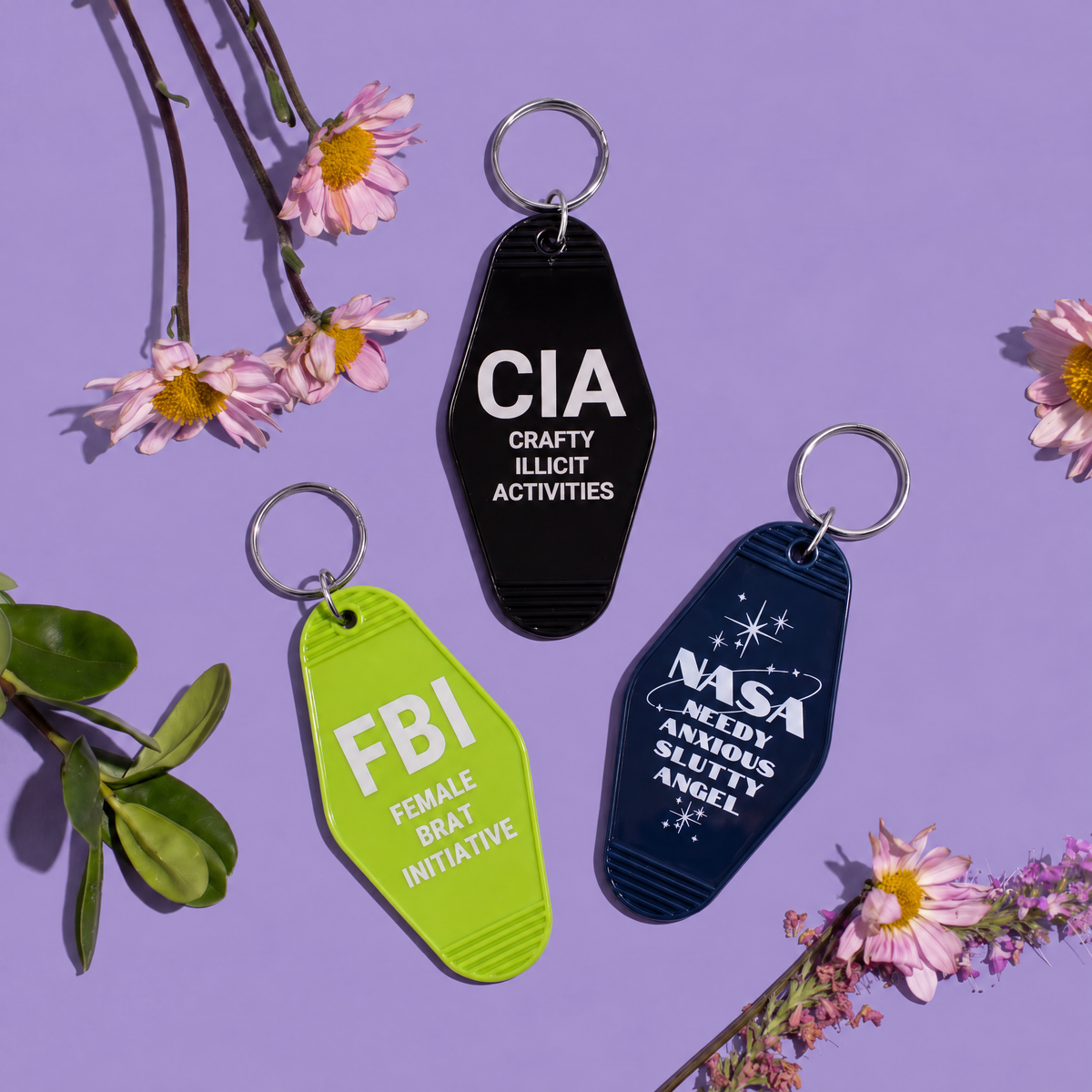 Crafty Illicit Activities Motel Style Keychain in Black-GetBullish-The Bullish Store