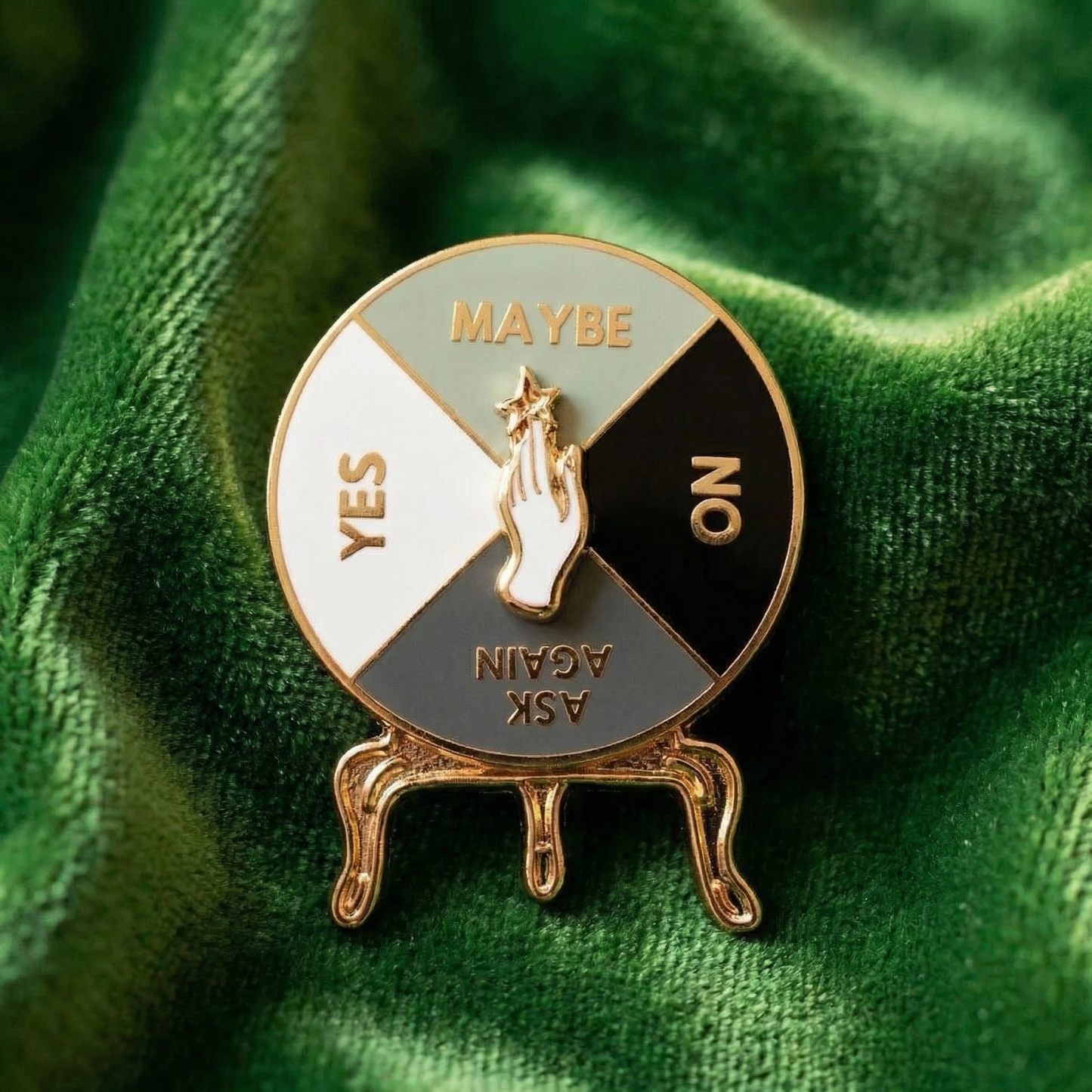 Crystal Ball Spinner Pin | Fortune Telling Enamel Pin Gold