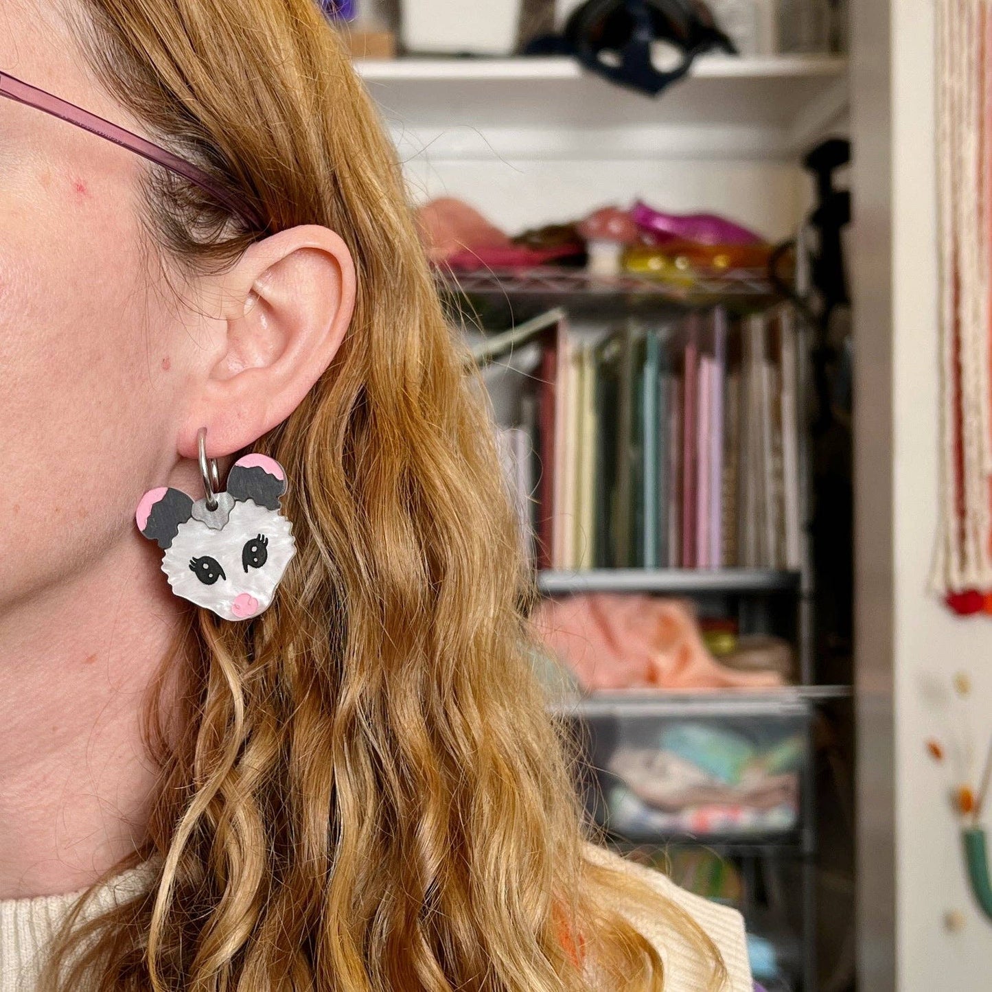 Cutesy Opossum Earrings | Handmade