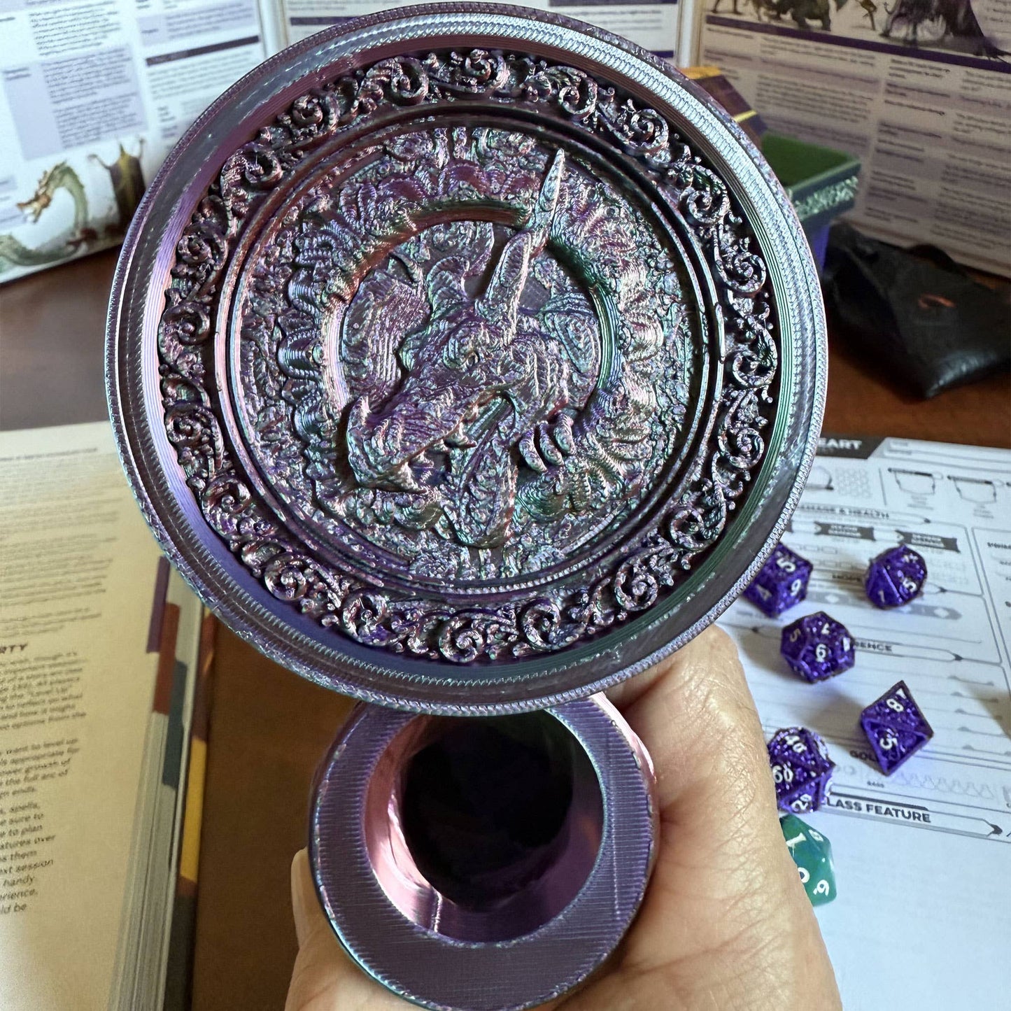 DND Themed Gift | Bard 12oz Dice Tower Tankard and Vault | TTRPG, D&D, Daggerheart