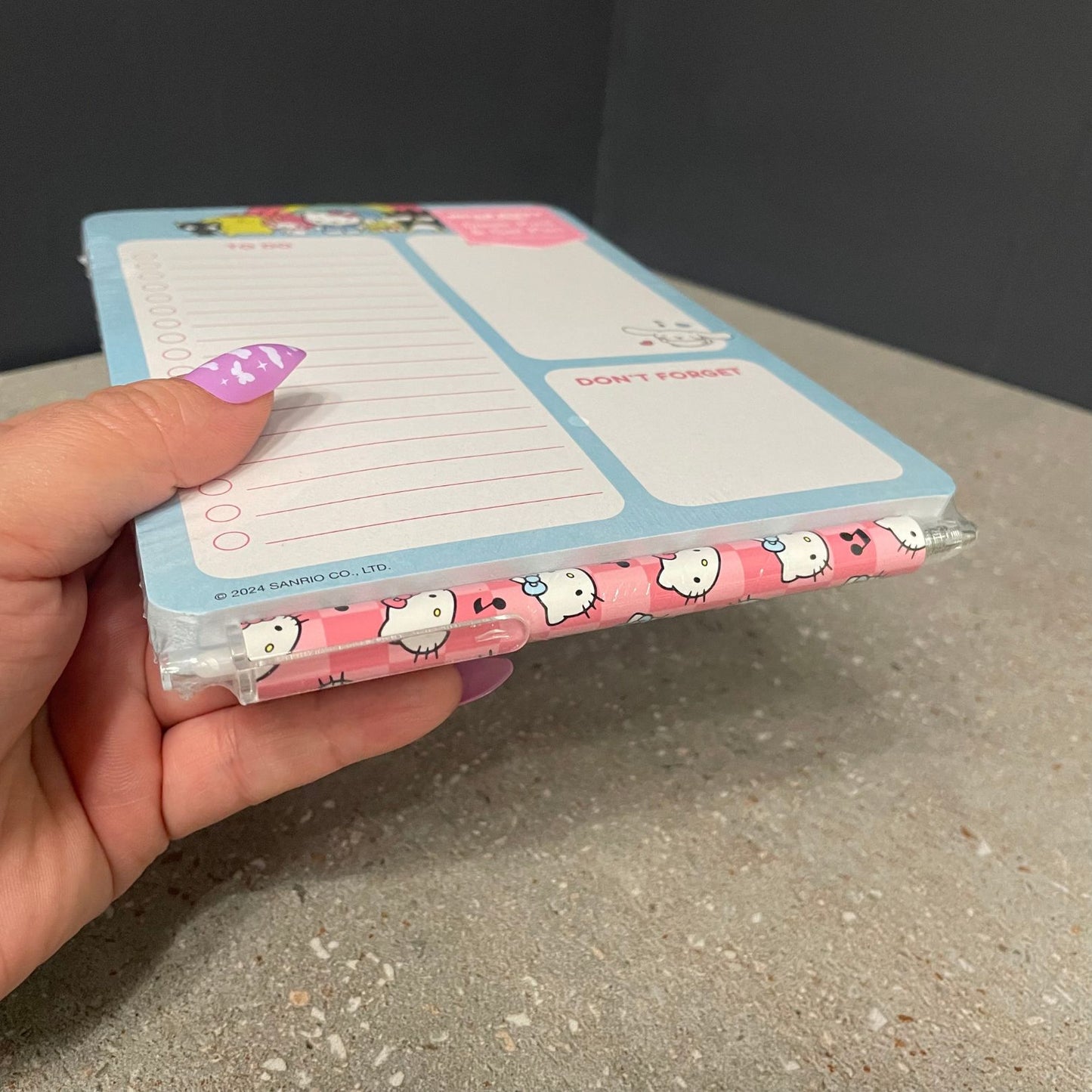 Desk Pad with Pen Hello Kitty and Friends Rainbow Fun Set | Cute Hello Kitty Stationery Gift Set