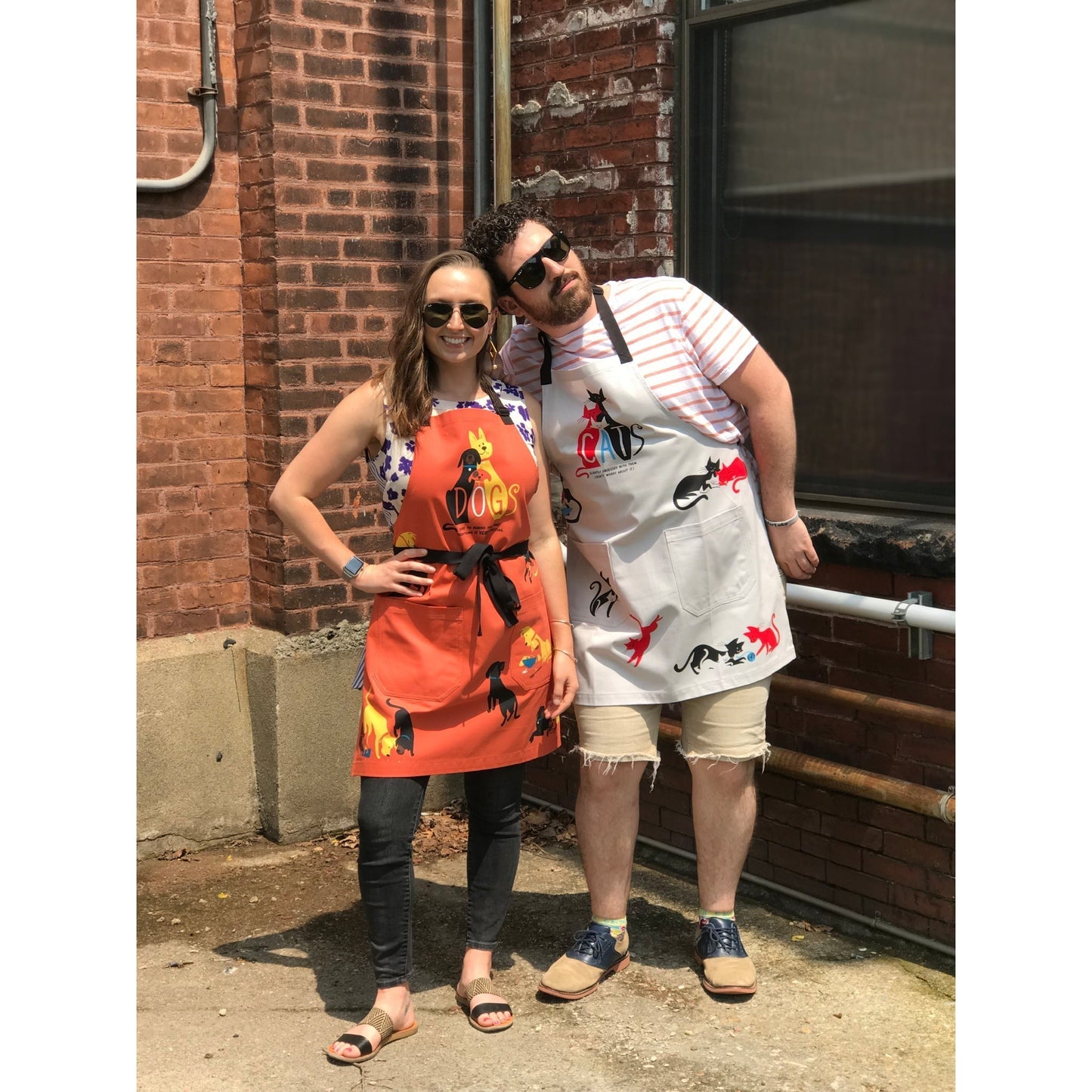 Dogs. Here To Remind You That Everything Is Exciting Funny Cooking and BBQ Apron Unisex 2 Pockets Adjustable Strap 100% Cotton