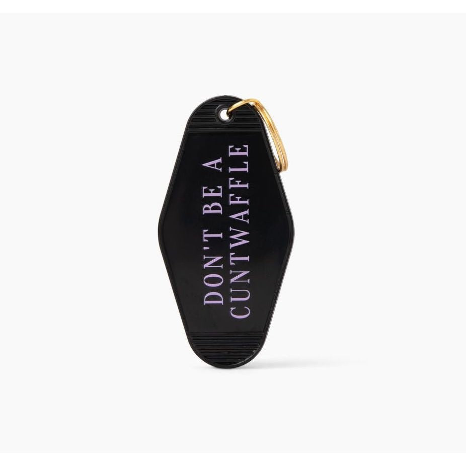 Don't Be a C***waffle Sweary Motel Keychain in Black