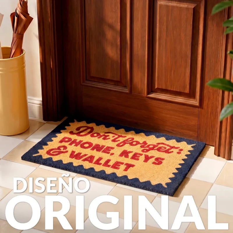Don't Forget Phone, Keys & Wallet Coir Doormat