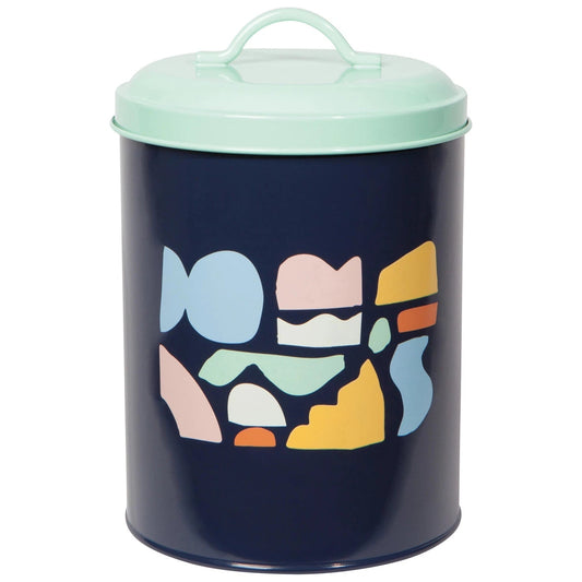 Doodle Dog Biscuits Tin with Lid | Pet Treats Storage Cannister Container | 5" x 7"