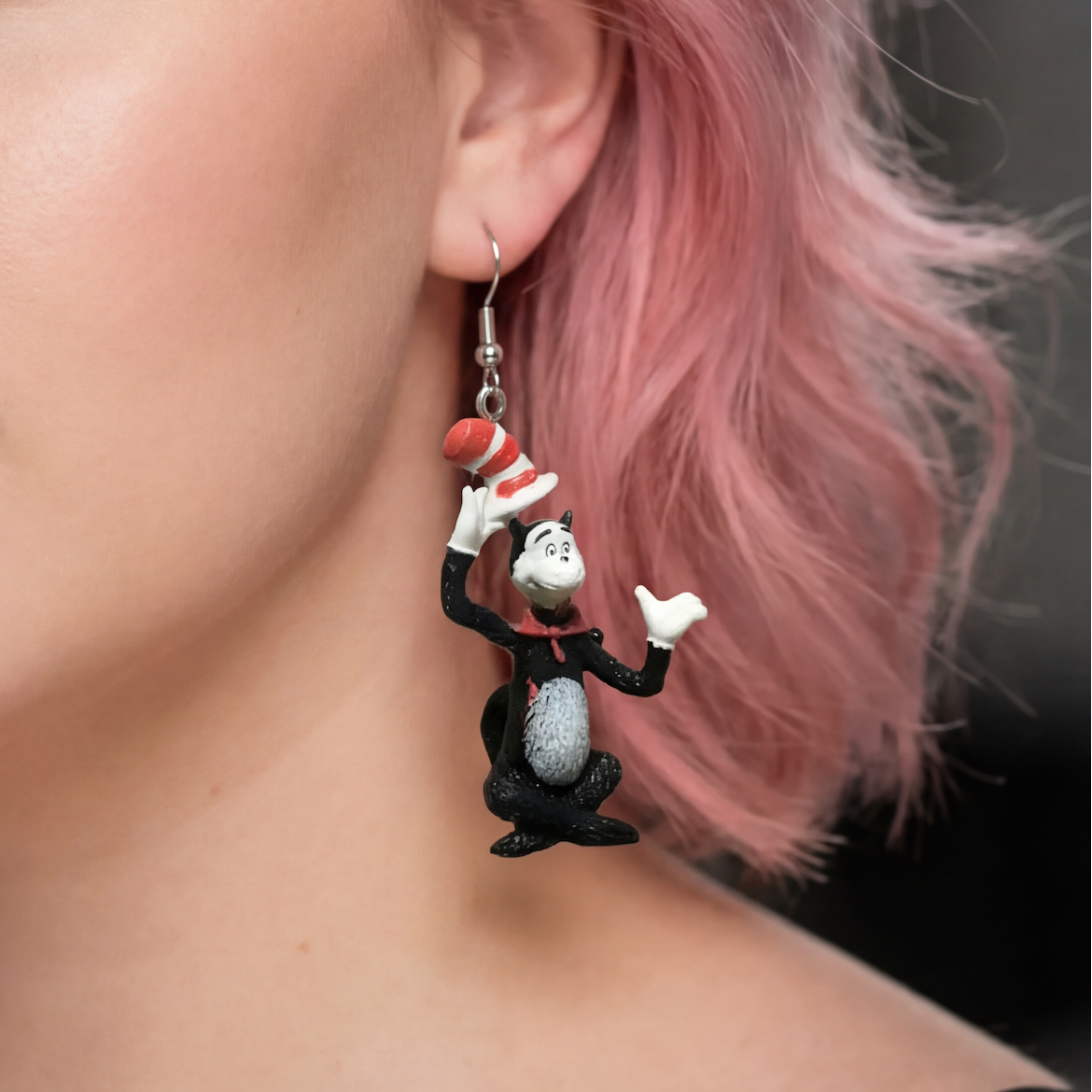 Dr. Seuss - The Cat in the Hat and Thing 2 Earrings | Dangle Fashion Jewelry