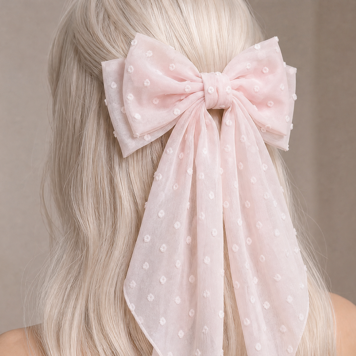 Dramatic Swiss Dot Hair Bow in Black or Yellow-Miss Sparkling-The Bullish Store