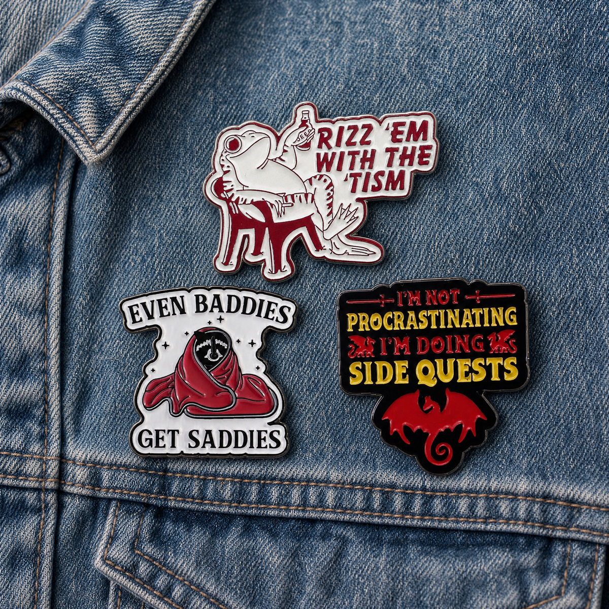 Rizz 'Em With the 'Tism Enamel Pin